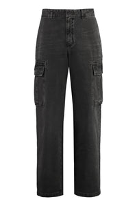 5-pocket straight-leg jeans Multi-pocket cotton trousers